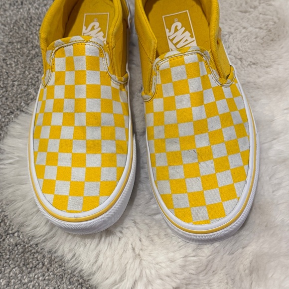 VANS Classic Slip-On Shoes Checkerboard Yellow Gold White US Women’s Size 7 - Picture 2 of 10